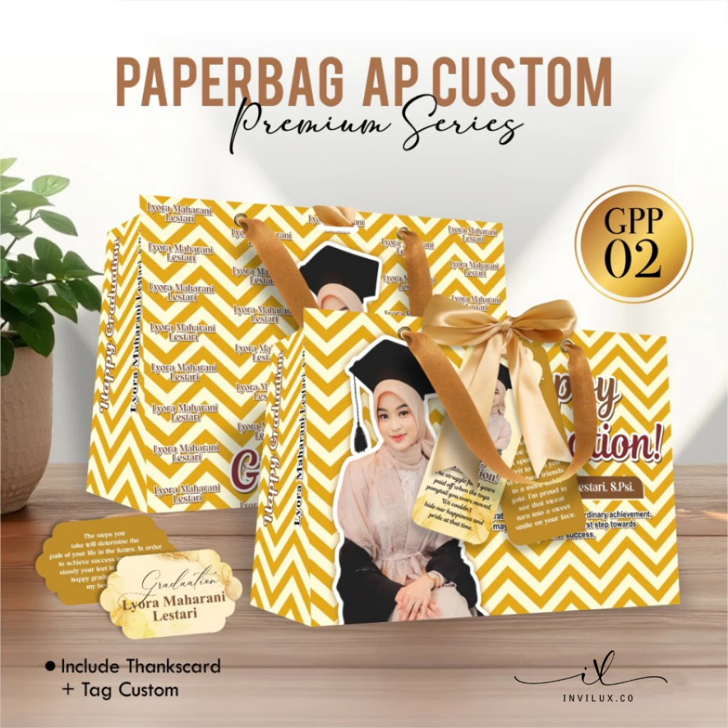 

CETAK PAPER BAG CUSTOM UNIK - PAPERBAG GRADUATION PREMIUM PAPER (GPP) - PAPER BAG KADO