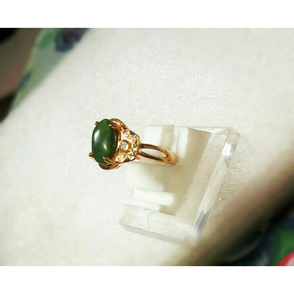 cincin batu giok cewek (giok asli)