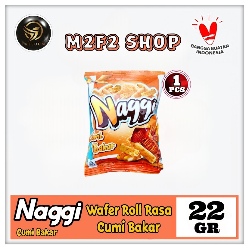 

Snack Naggi Wafer Roll Rasa Cumi Bakar Sachet - 22 gr (Kemasan Satuan)