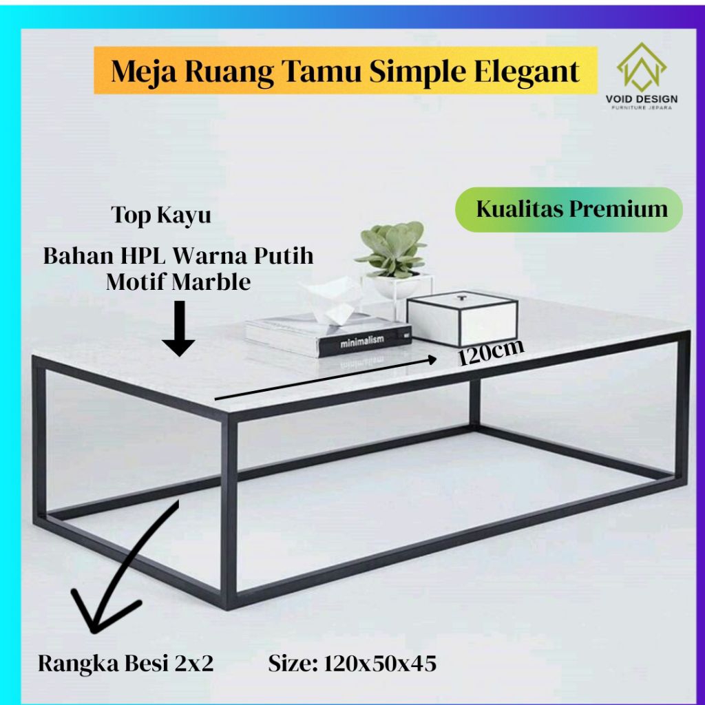 Meja Ruang Tamu Hpl Marmer Mewah