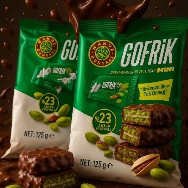 

Waffle Coklat Pistachio Gofrik Kahve Dunyasi Turki (Isi 10)