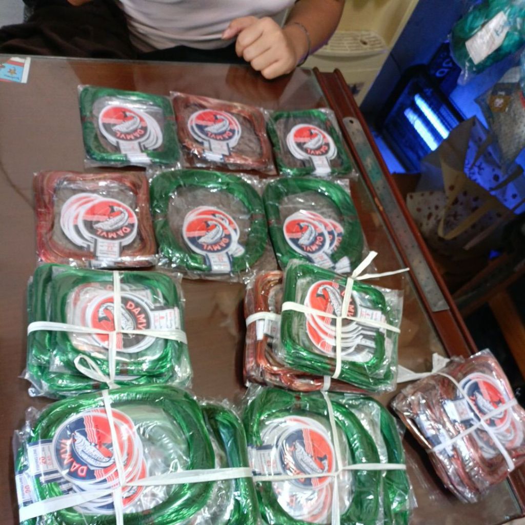 senar pancing damyl 1bungkus isi 10iket no.4 s/d no.20