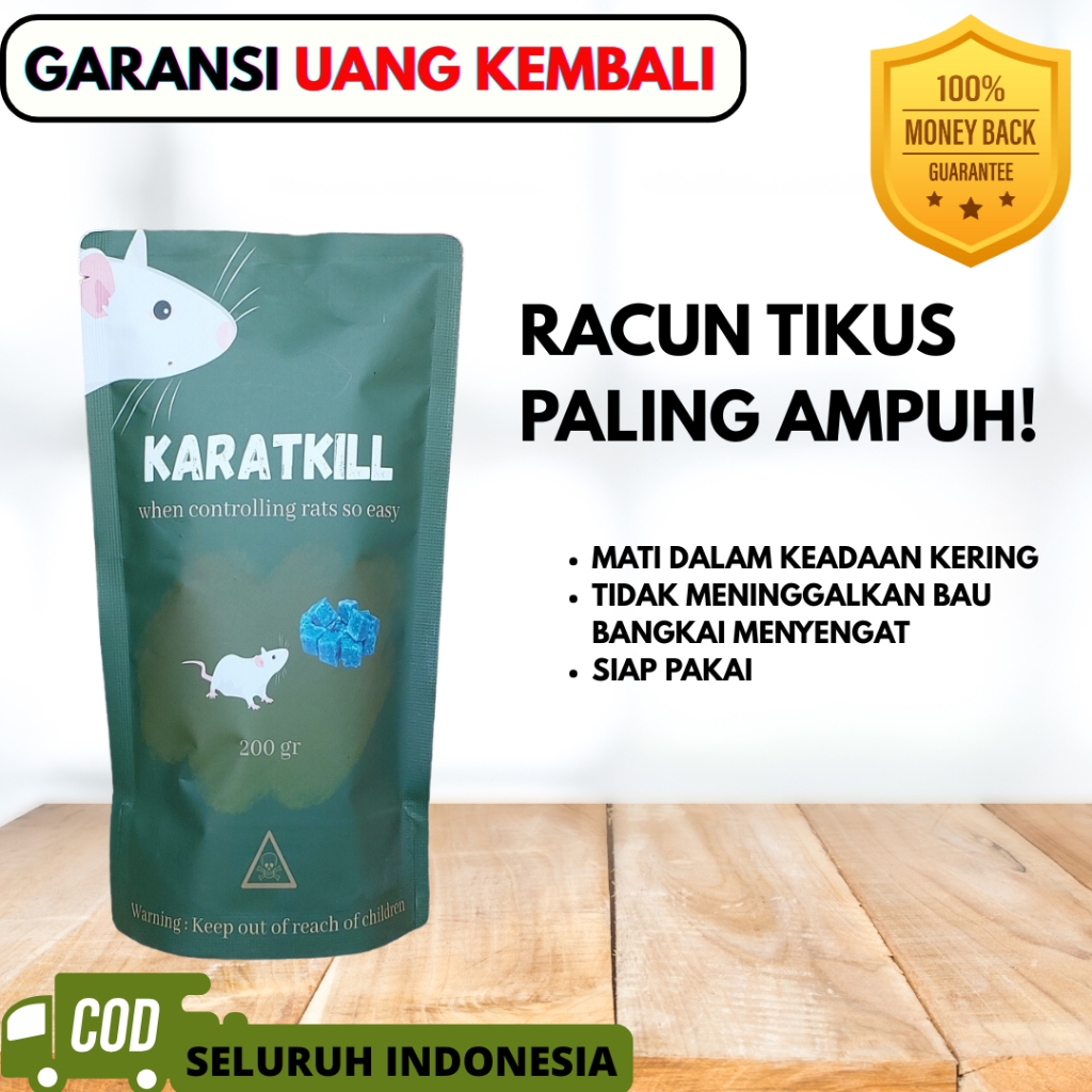 Racun Tikus Karatkill pembasmi koloni tikus berbentuk umpan siap pakai
