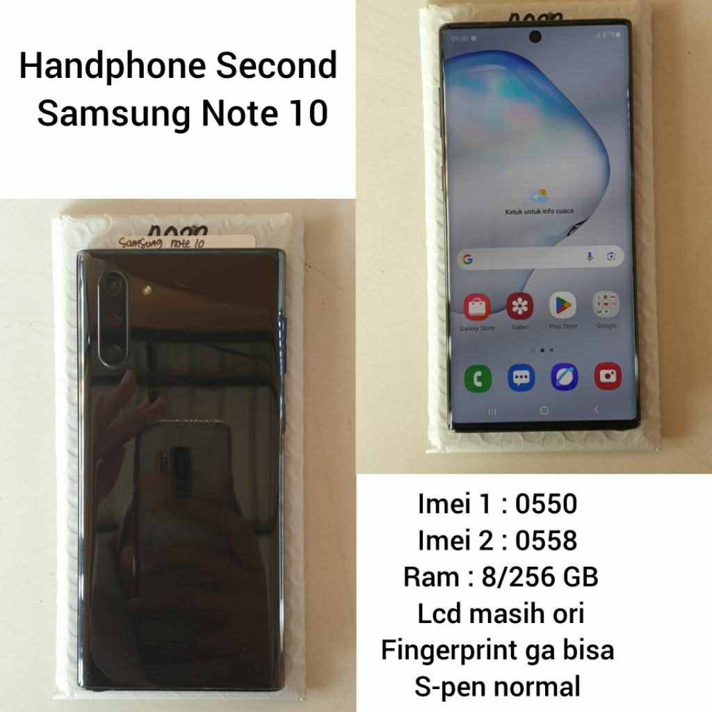 HANDPHONE SECOND SAMSUNG NOTE 10 (HARAP MEMBACA DESKRIPSI TERLEBIH DAHULU)