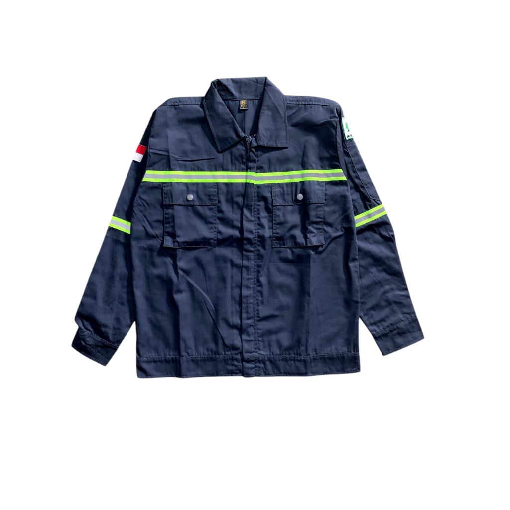 kemeja safety lengan panjang/baju wearpack kerja/seragam proyek/wearpack pake kancing/BAJU PDL
