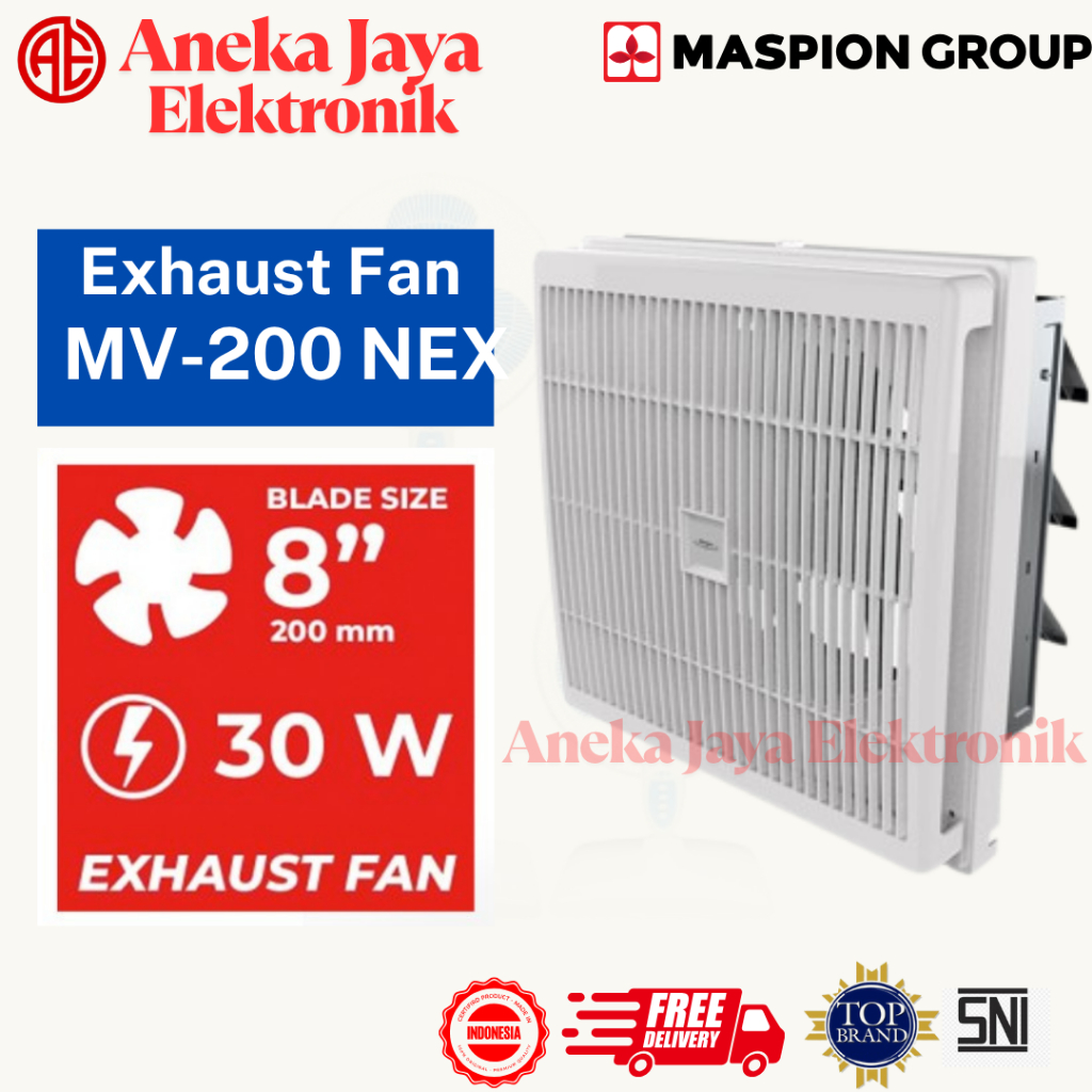Maspion Exhaust Fan 8in MV-200 NEX / Exhaust Fan Dinding Maspion 8 Inch