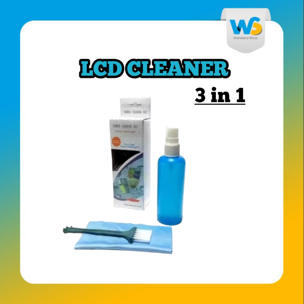 LCD cleaner Kit 3 in 1 - Pembersih Layar Laptop PC TV HP Monitor