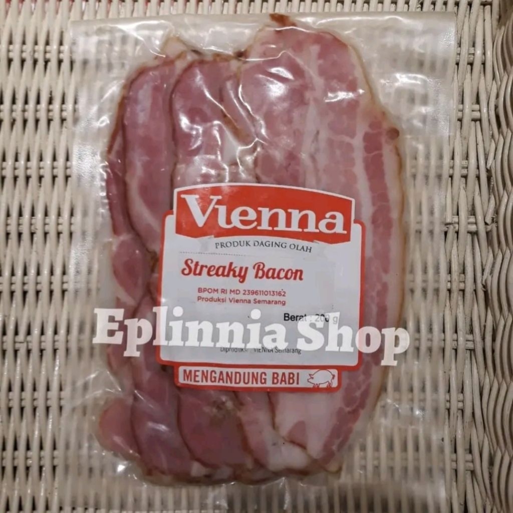 

Vienna Pork Sterkey Bacon Sliced 200 gr - Daging Babi