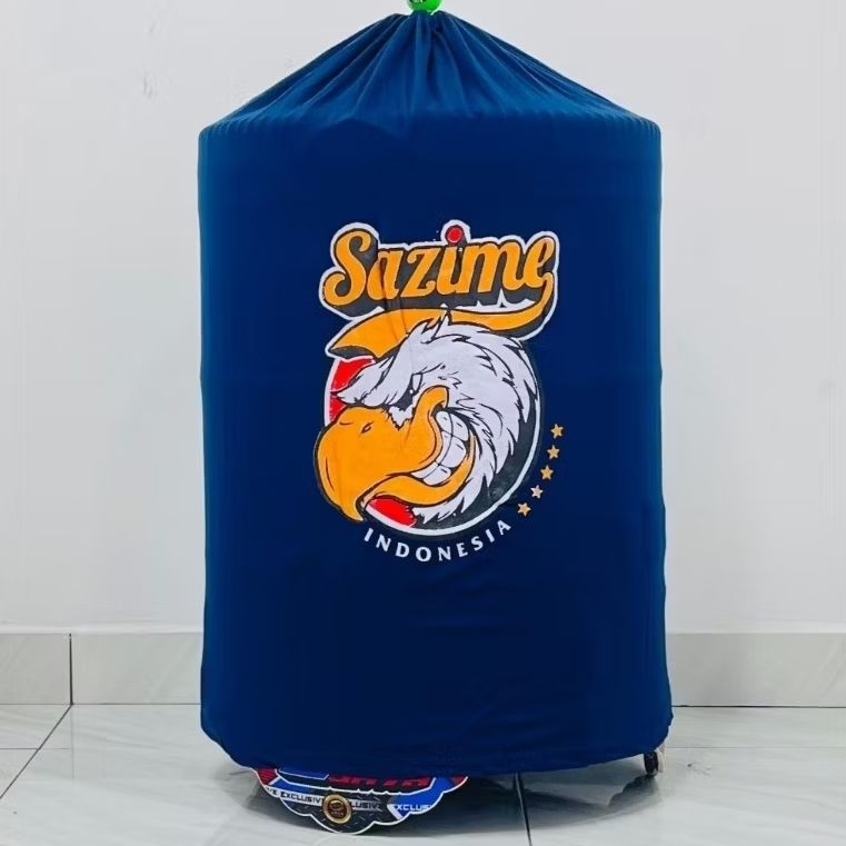 Kerodong Sangkar Murai Kaos Sazime Warna Biru Ukuran No.3