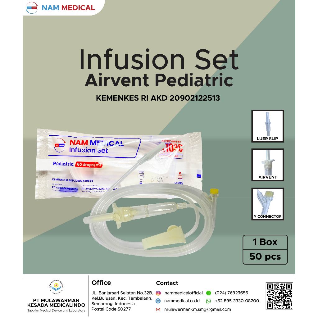 Infusion Set Pediatric Airvent Cap Y Site Luer Slip