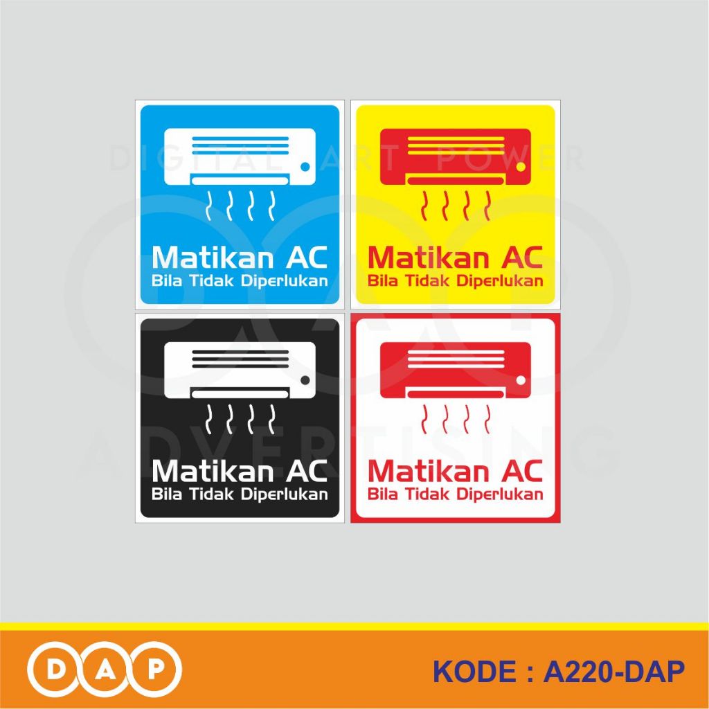 

A220 - Acrylic Sign, Stiker Akrilik Matikan AC Bila Tidak Diperlukan, Termurah, dan Bisa Custom