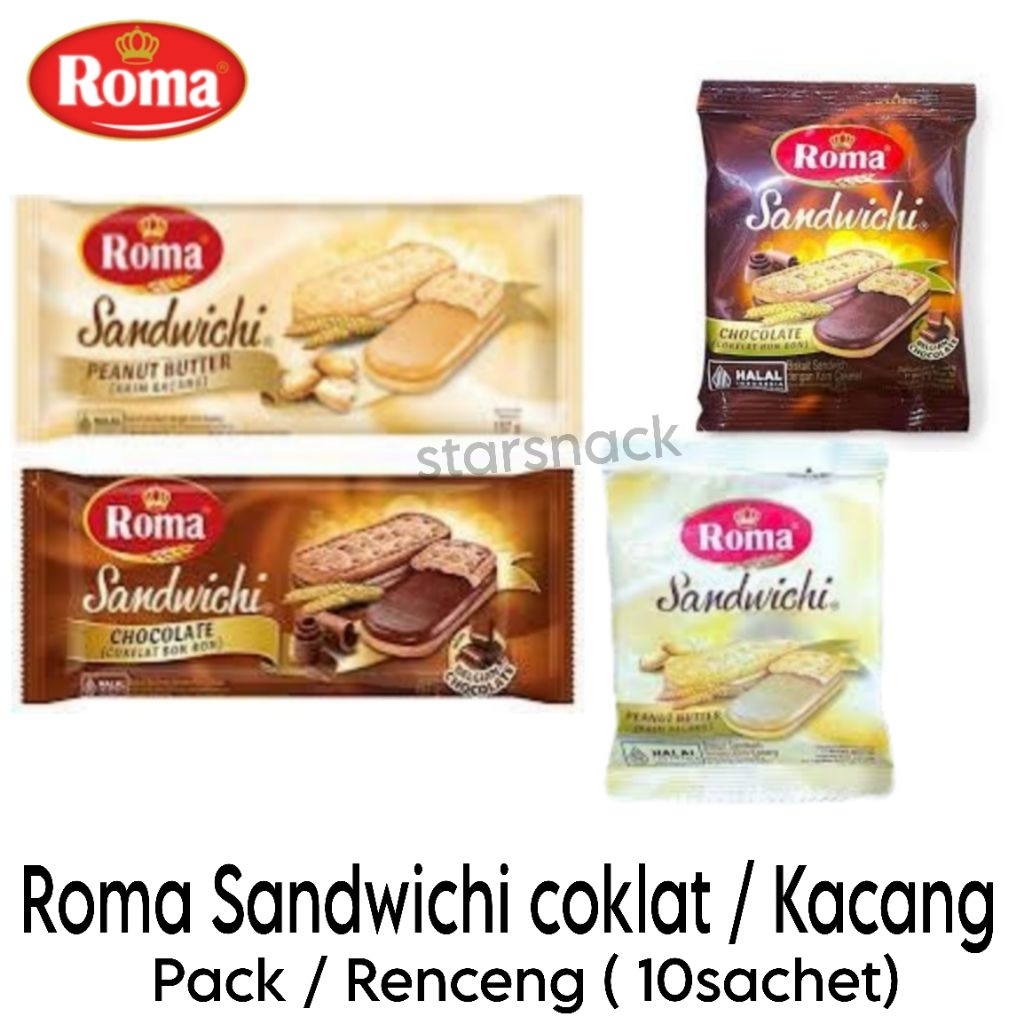 

Roma sandwich Coklat /Peanut butter Pack / Renceng