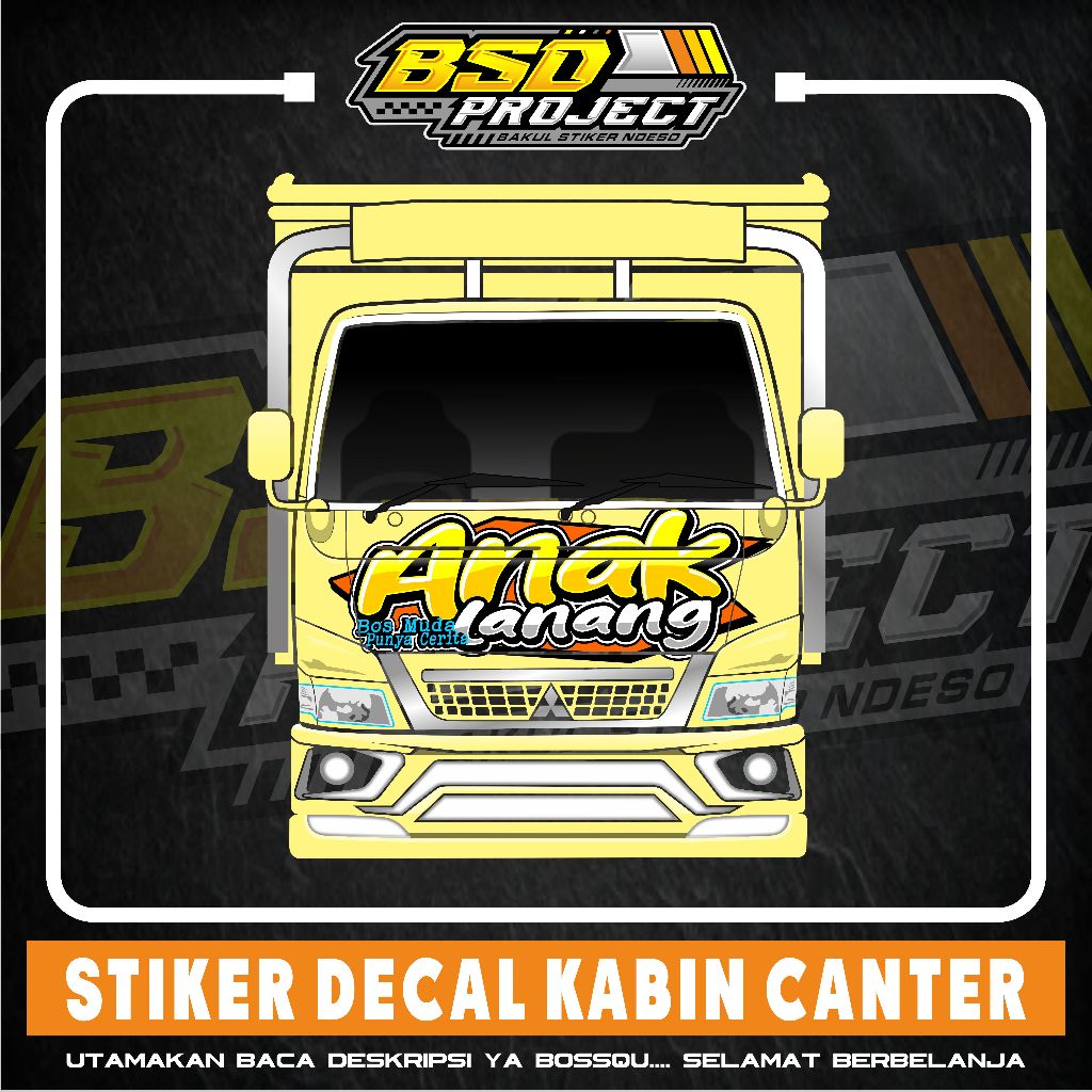 TERLARIS stiker decal kabin depan truck canter anak lanang stiker kabin depan truk canter ragasa dyn