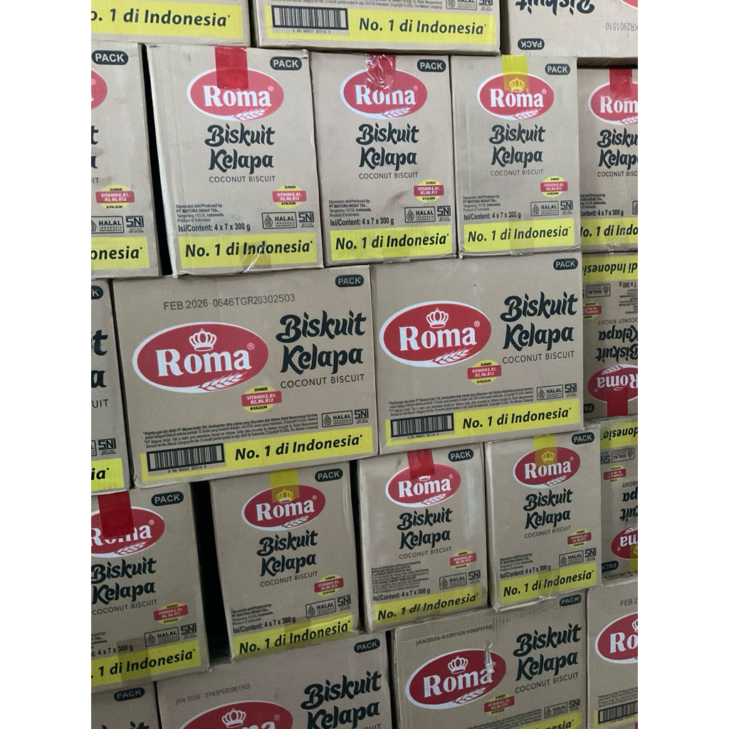 

DUS BISKUIT ROMA KELAPA 300 GR | KARTON ISI 28 PCS