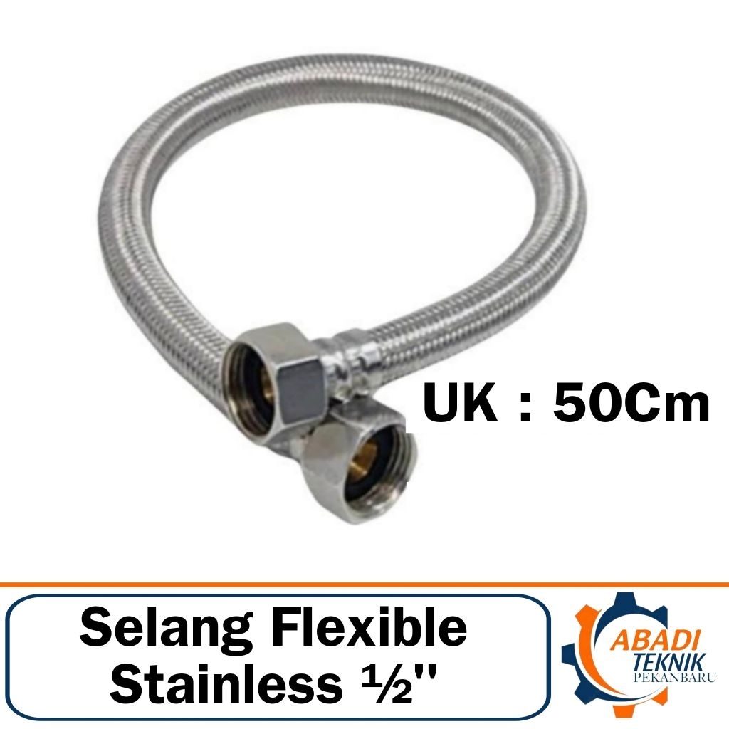 Selang Fleksible Air Panas Hose Flexible Stainless Wastafel WC 50Cm