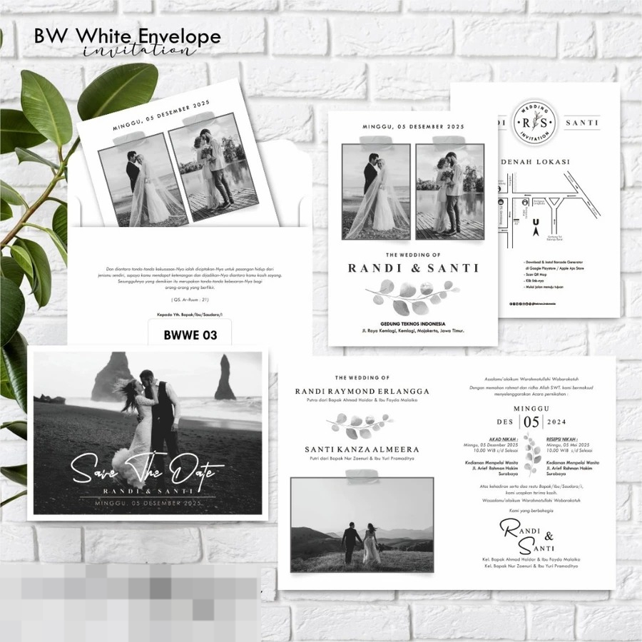 UNDANGAN PERNIKAHAN AMPLOP MURAH - CETAK UNDANGAN NIKAH BWWE AMPLOP SIMPLE FREE FOTO