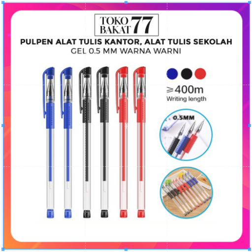 

PULPEN GEL 0,5MM PULPEN ALAT TULIS KANTOR / ALAT TULIS SEKOLAH GEL TINTA CAIR WARNA WARNI 0,5MM