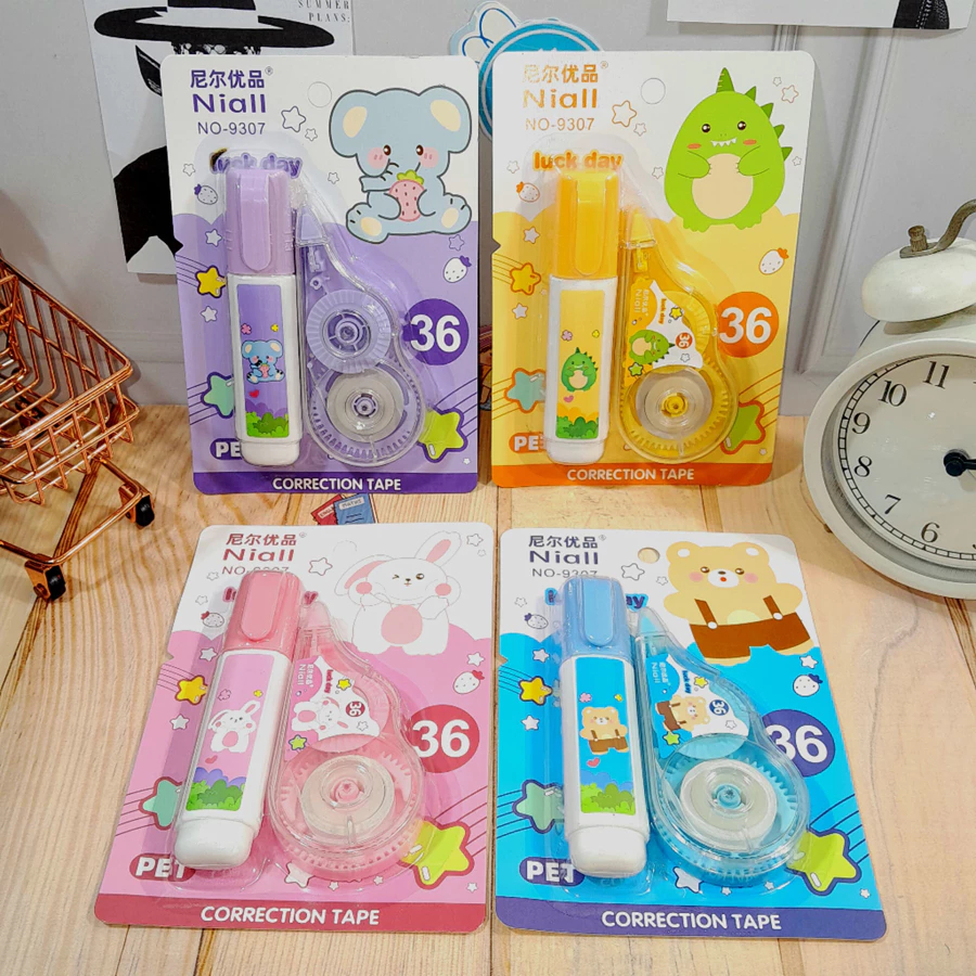 

VHP - Correction Tape 2in1 / Tipex Set Cair kertas warna pastel correction tape 2 in 1 Tip ex Niall Correction Roll and Cair motif Lucu Imut Terbaru