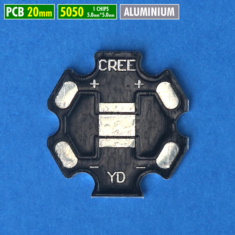 PCB 20mm 5050 Aluminium Led 5x5mm SST40 T6 XML XML2 XHP50 P50 Chip Ukuran 5mm x 5mm Cree Luminus Yin