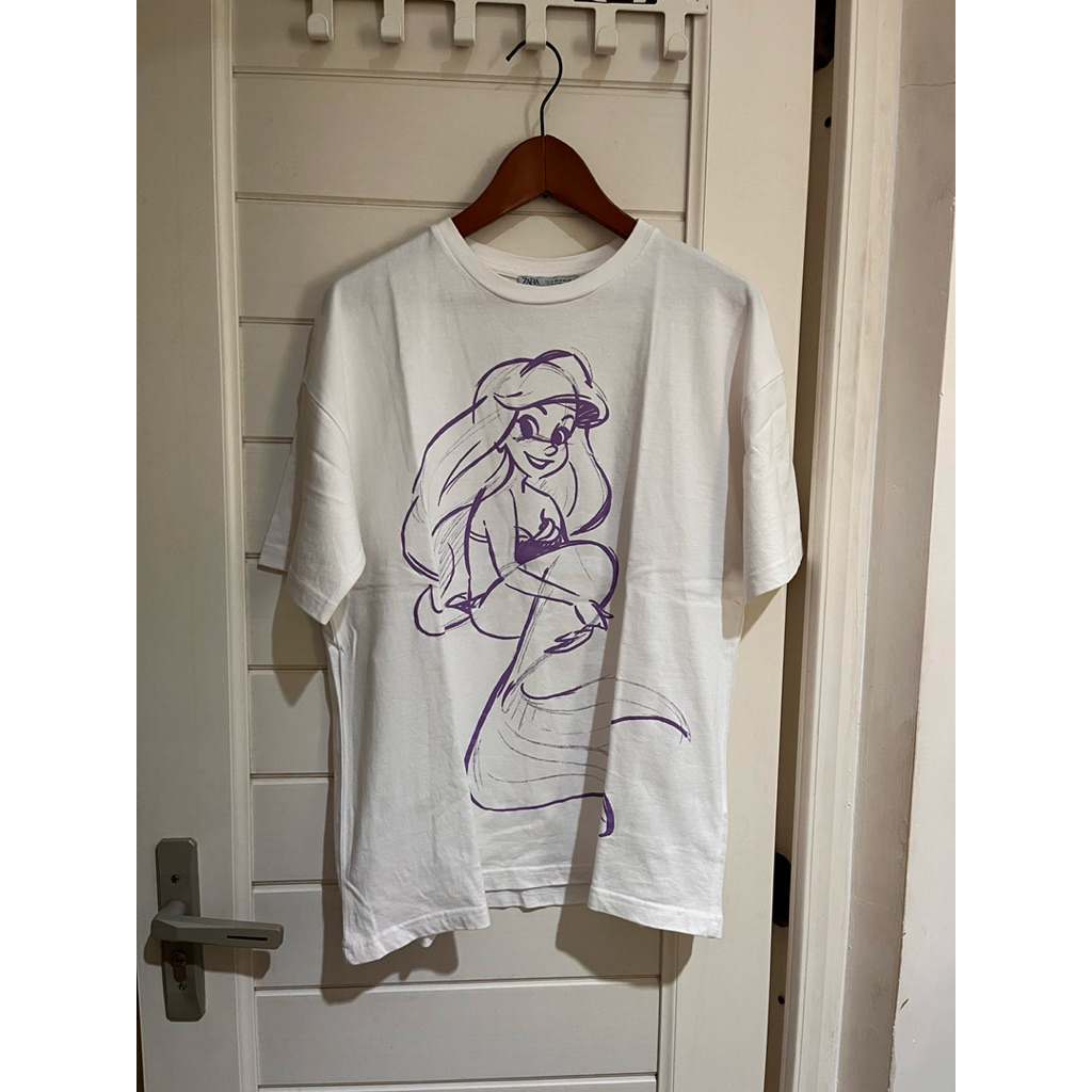 Zara x disney ariel mermaid tee kaos oversize