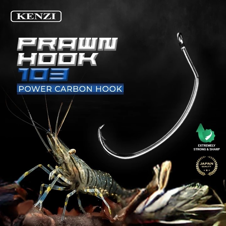 MATA KAIL UDANG GALAH KENZI PRAWN RING HOOK 103 POWER CARBON EXTREMELY STRONG AND SHARP