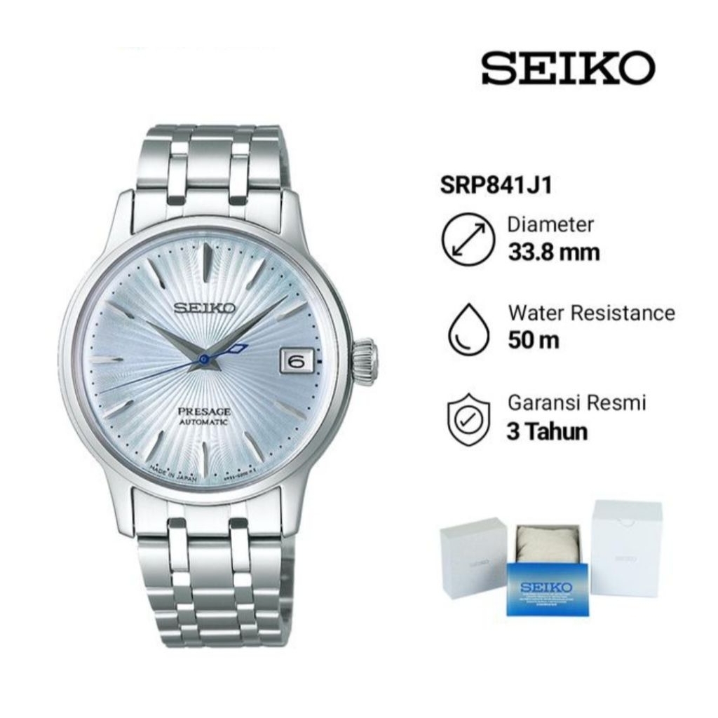 Seiko Presage SRP841J1 Sky Diving Automatic Jam Tangan Wanita Original