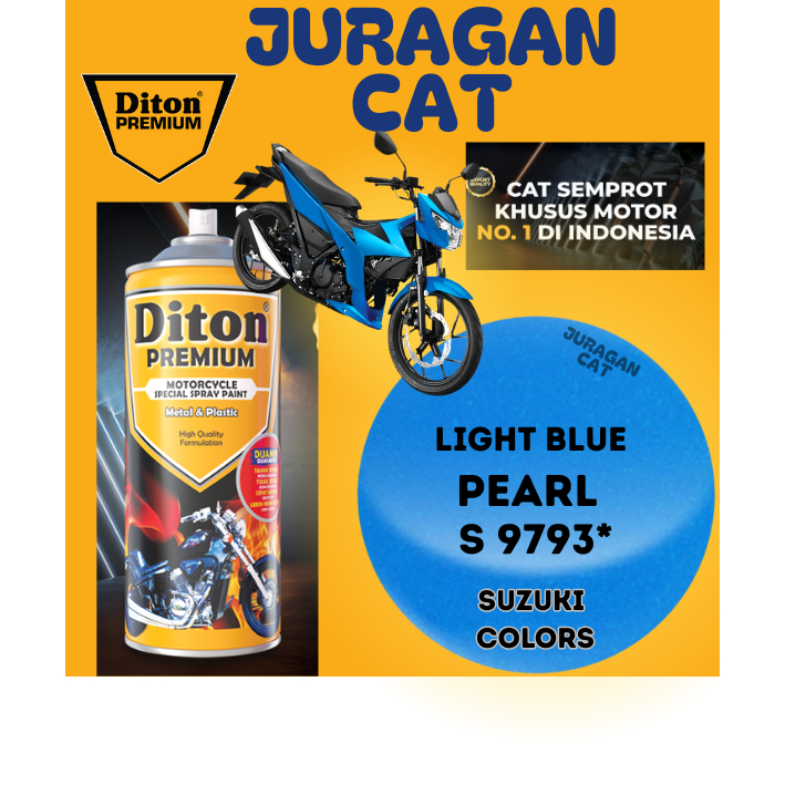 Cat Semprot Premium Pylox Diton S 9793* Light Blue Pearl 400cc