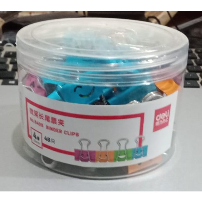 

Binder Clip 4# no 8486 colour / Klip / Klip Deli / Penjepit 1 BOX 48 PCS campur warna