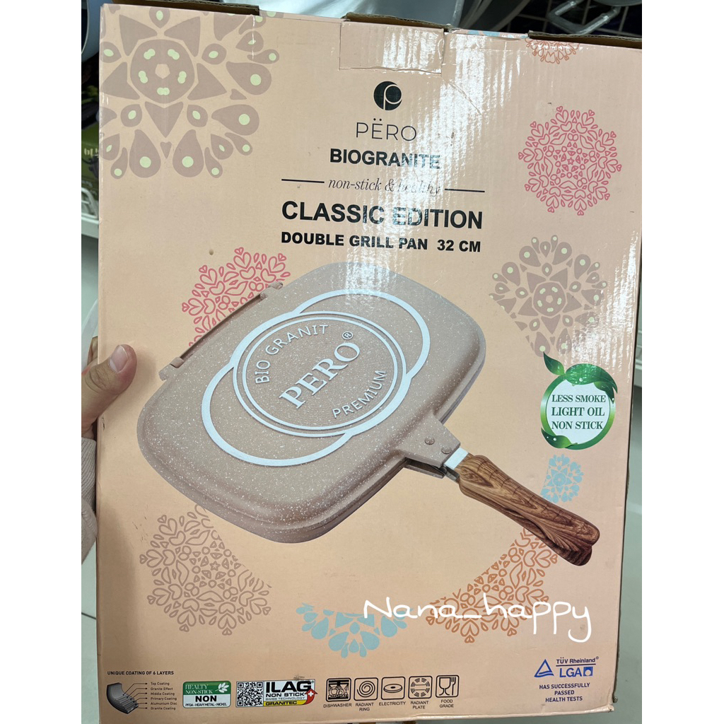 Pero Double Grill Pan 32cm Classic Edition Cream
