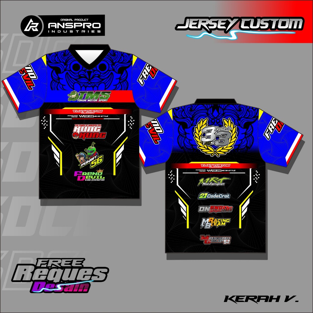 Jersey custom racing jersey balap joki dragg free requesst jersey non kerah free request kerah V