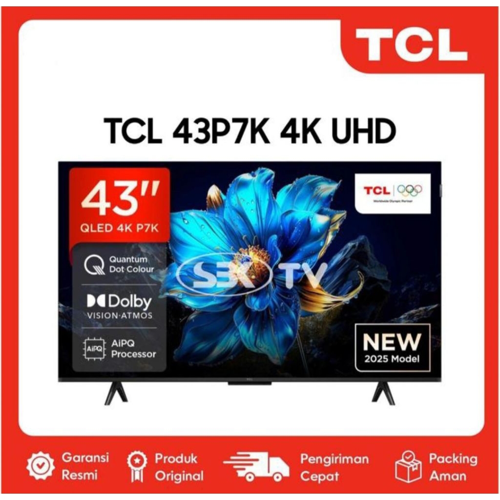 TV TCL 43 INCH TCL 43P7K 4K QLED TV TCL 43INCH 43P7K ANDROID TV