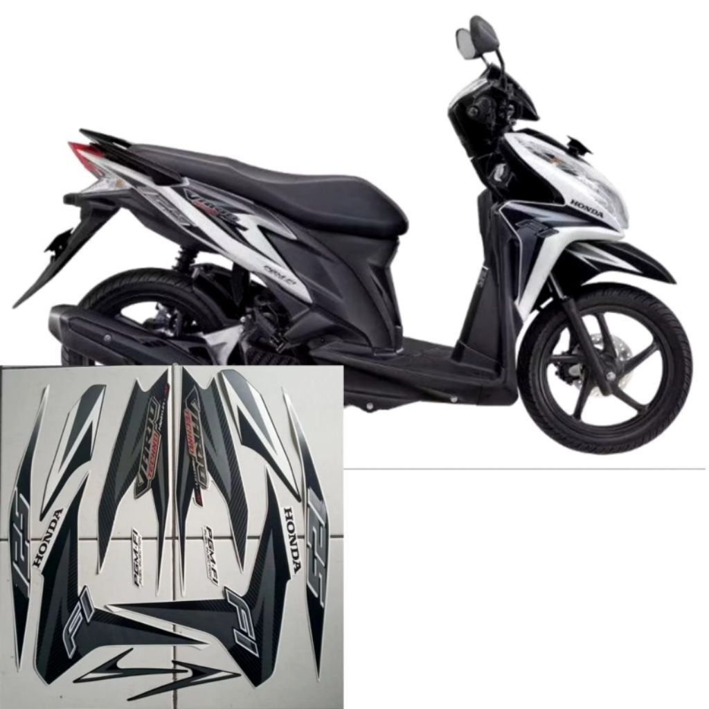 Stiker Striping Lis Body Motor Vario Techno 125 2012 Putih