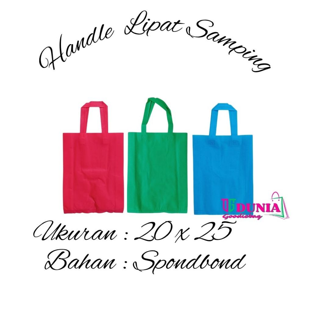 

Handle Lipat Samping Ukuran 20X25 Isi 12pcs Tas Goodiebag, Tas Hampers, Tas Sovenir Tas Spundboond.