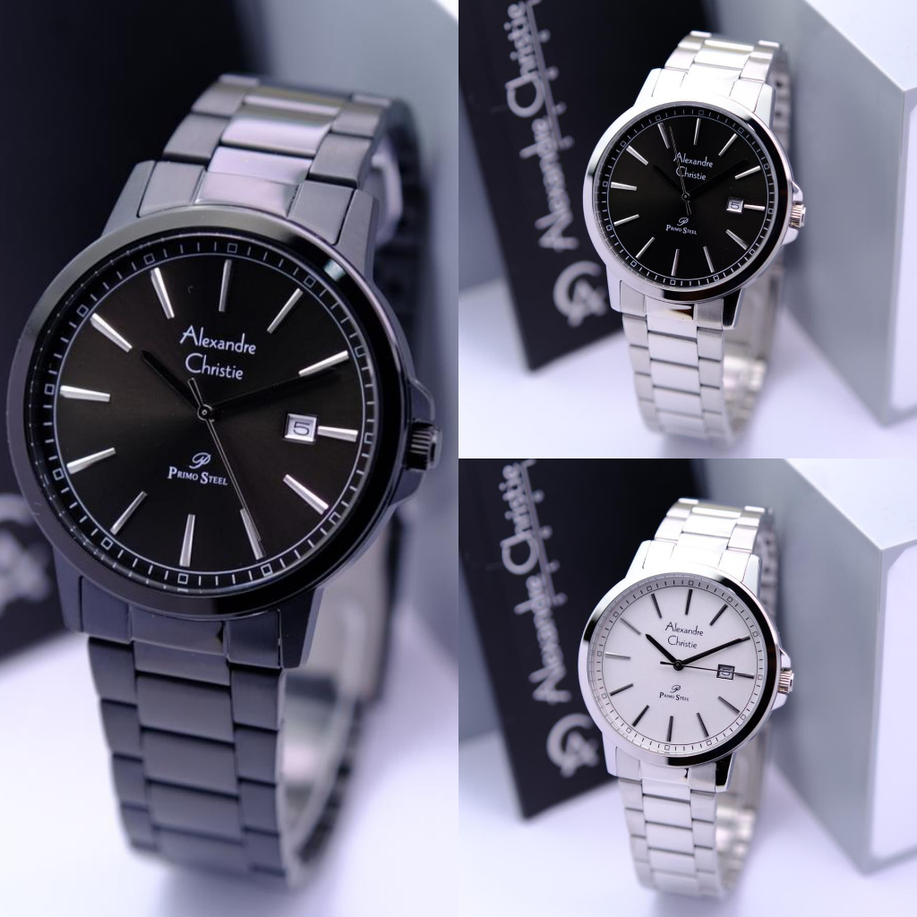 JAM TANGAN PRIA ALEXANDRE CHRISTIE AC 1014 AC1014 BLACK ORIGINAL BERGARANSI