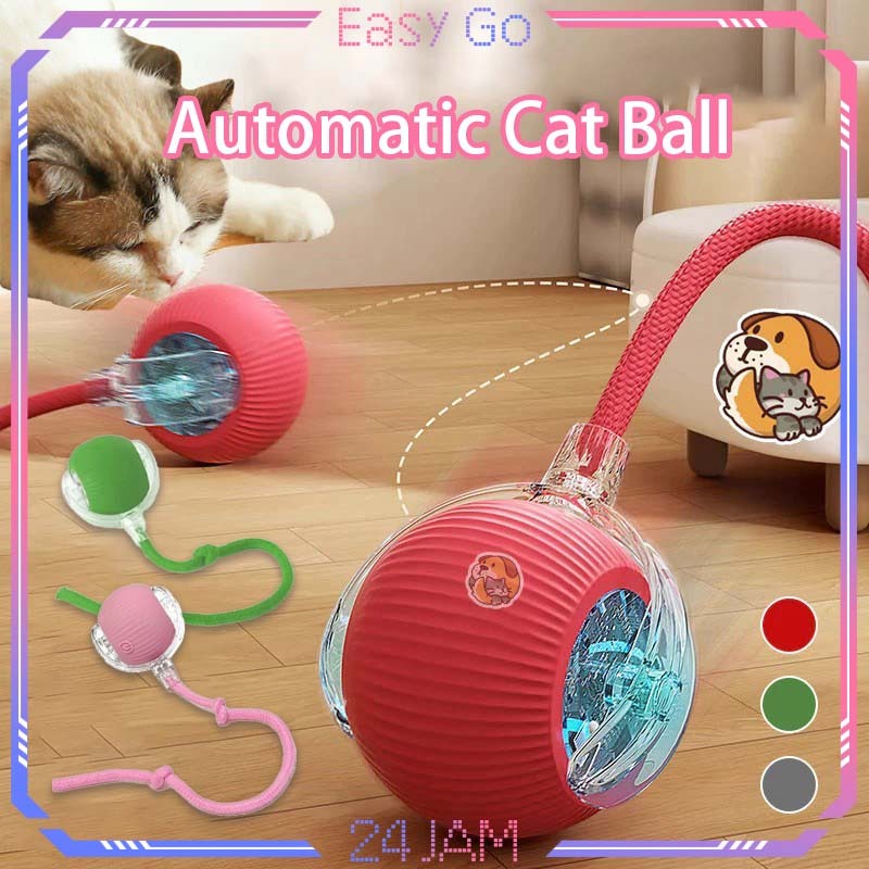Mainan Kucing Bola Putar Bola Kucing Automatic Led Mainan Kucing Bola Bergerak Untuk Latihan Kucing 