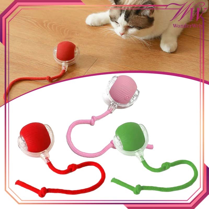 Mainan Bola Kucing Otomatis Mainan Kucing Bola Putar Led Laser Mainan Kucing Bola Putar