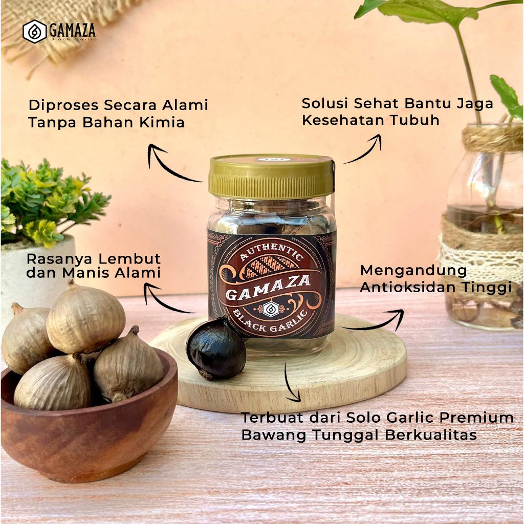 

Black Garlic Premium Bawang Hitam Tunggal 75 Gram Halal Diproses Alami Gamaza Herbal