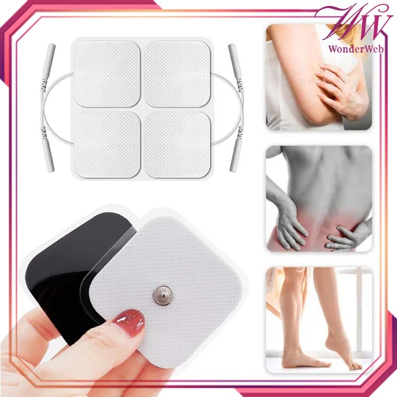 4pcs/Set Pad Tens Elektroda Pad Tens Kancing 5*5cm Pads Electrode Beurer Em Pad Elektroda Tens