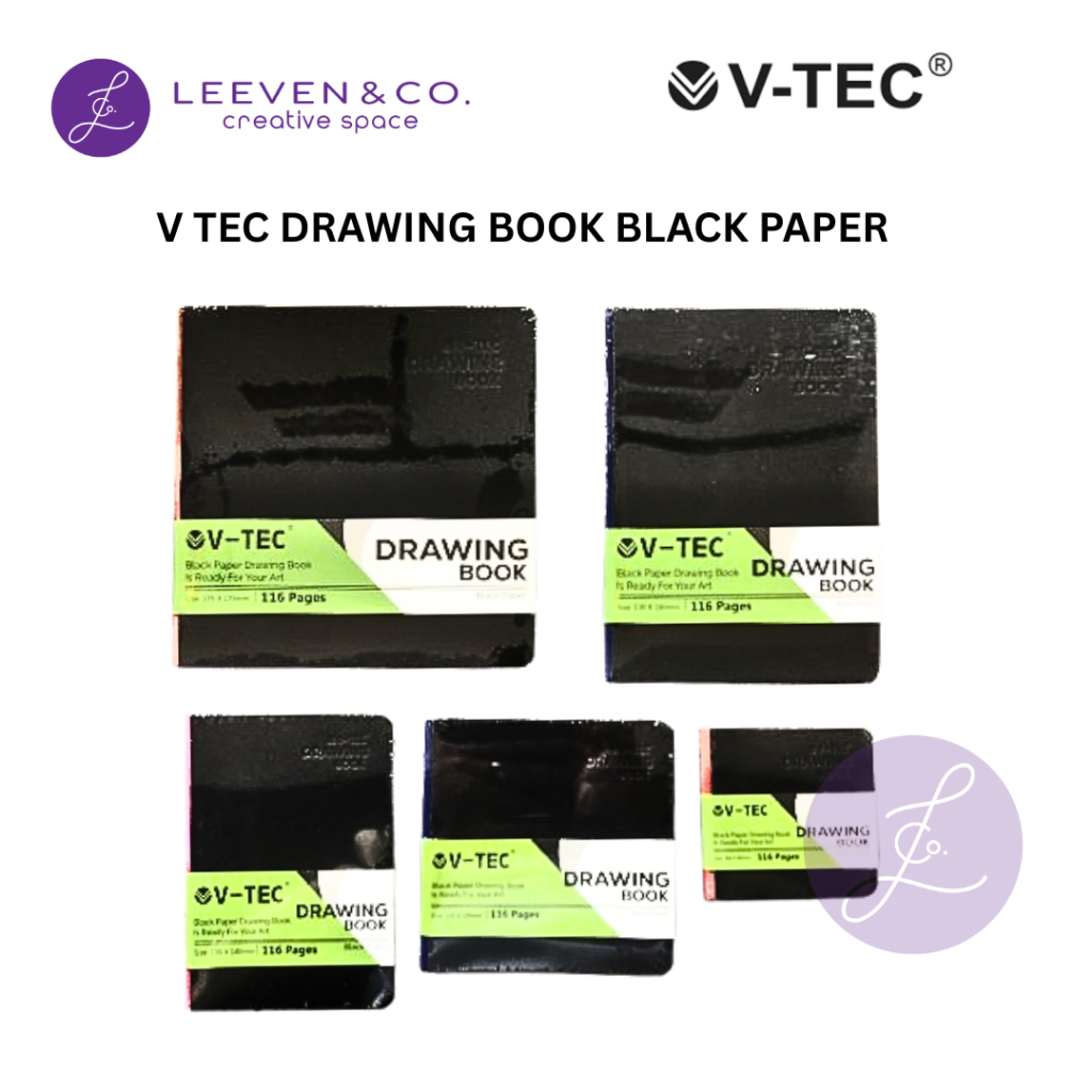 

V TEC DRAWING BOOK BLACK PAPER 116 PAGES 200 GSM