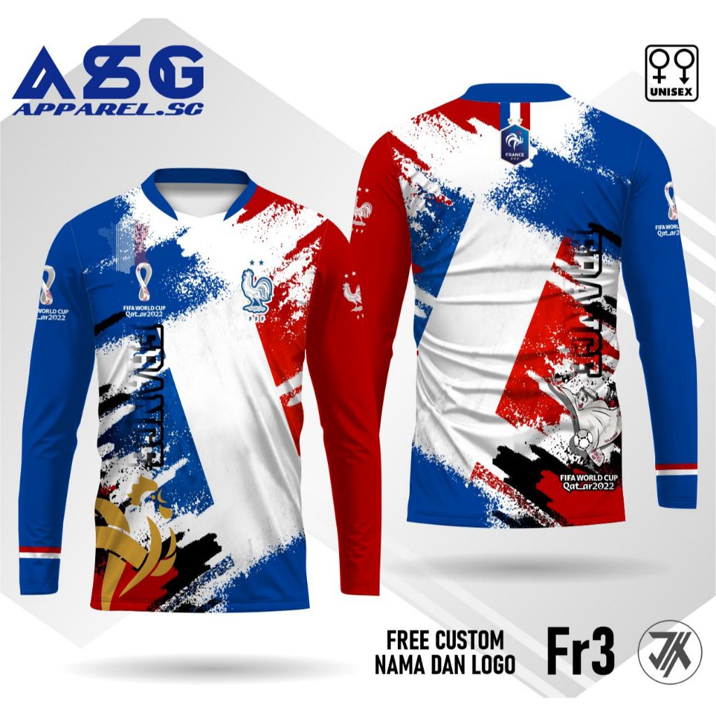 kaos jersey prancis piala dunia qatar 2022 kaos prancis lengan panjang