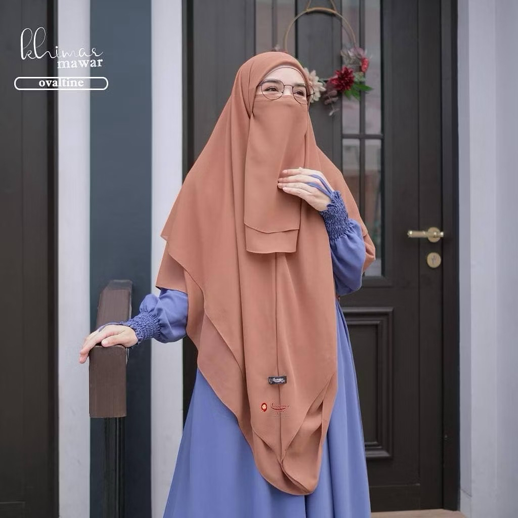 (Free Cadar 2 Layer) Segiempat Instan Jumbo Khimar Mawar Syari Segi Empat Khimar Hijab Jilbab