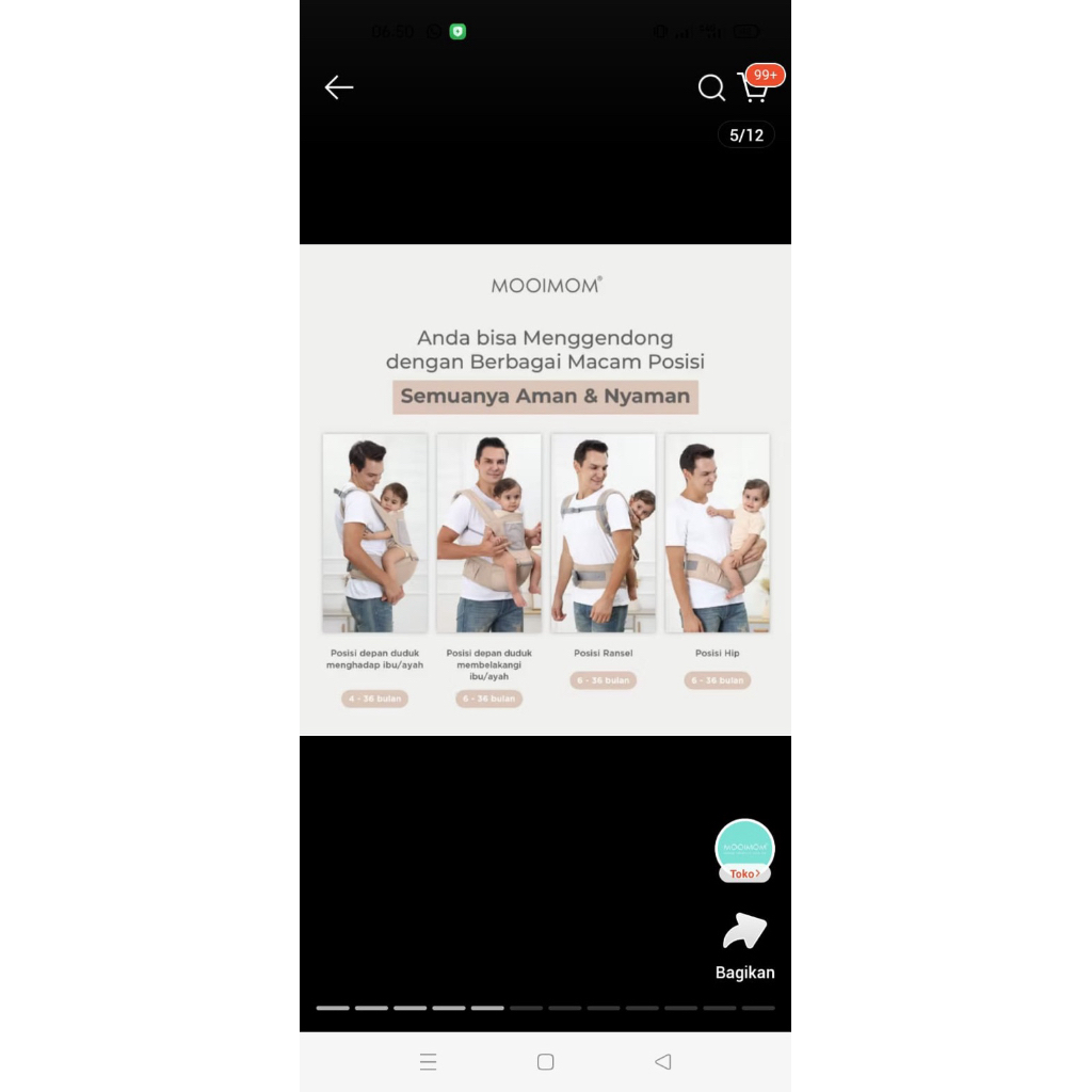 PRELOVED HIPSEAT MOOIMOM / PRELOVED PUSH WALKER SUGAR BABY, PRELOVED GENDONGAN BAYI / PRELOVED BAJU 