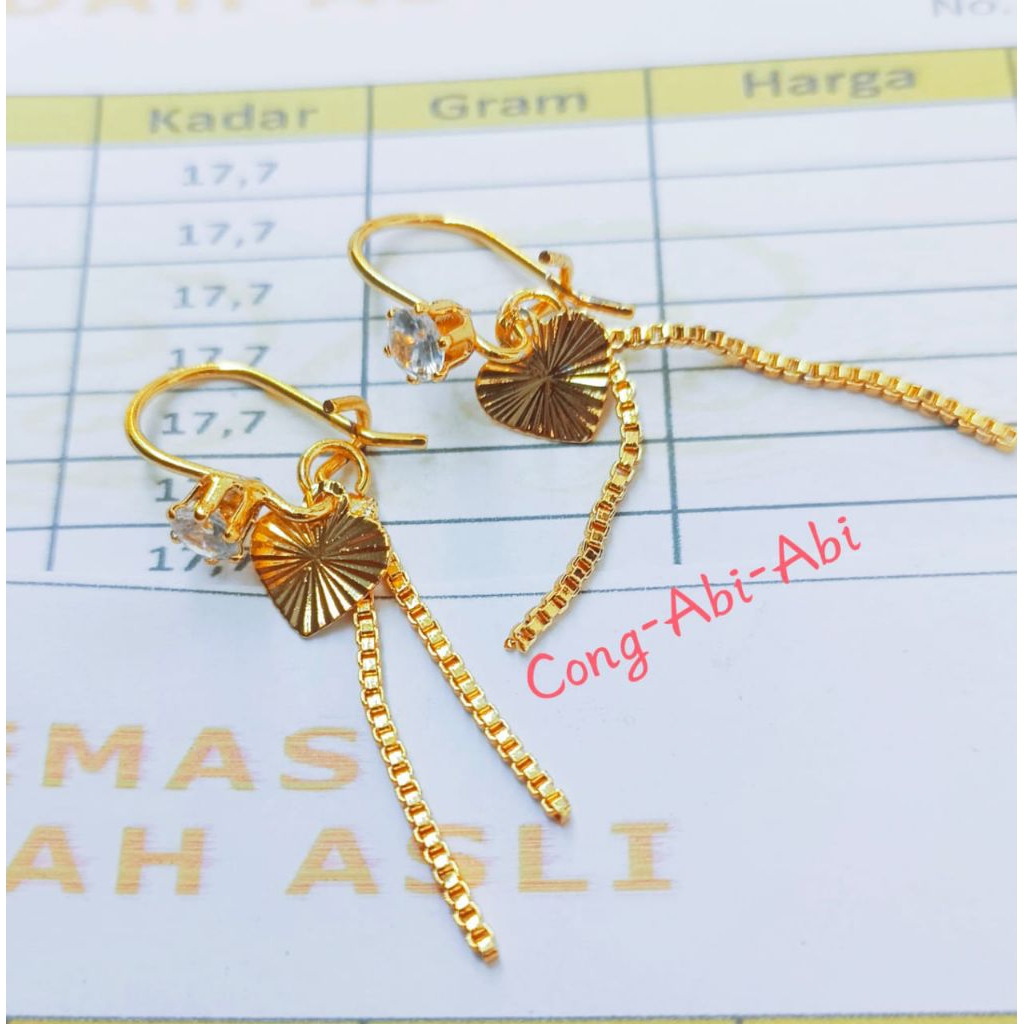 anting emas asli 24 karat 100% ori