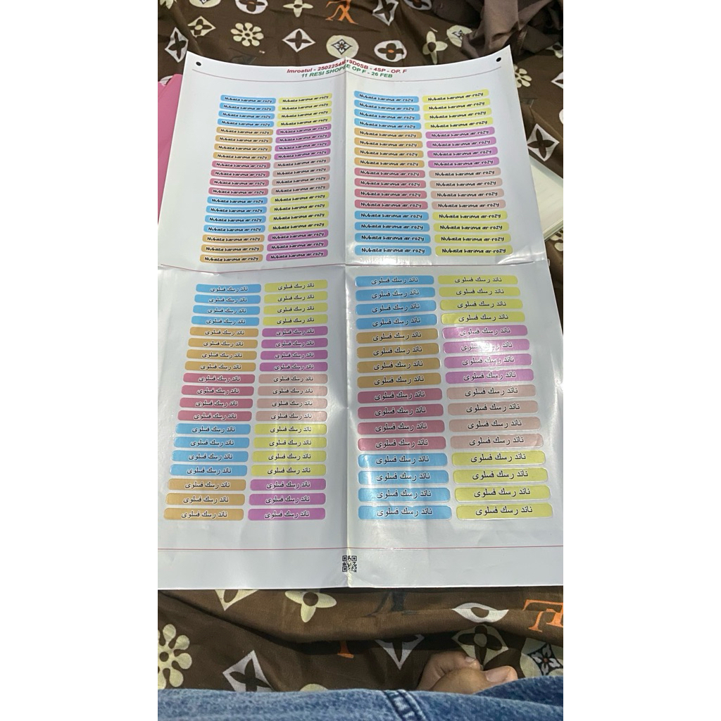 

stiker nama buat kitab buku dan pensil