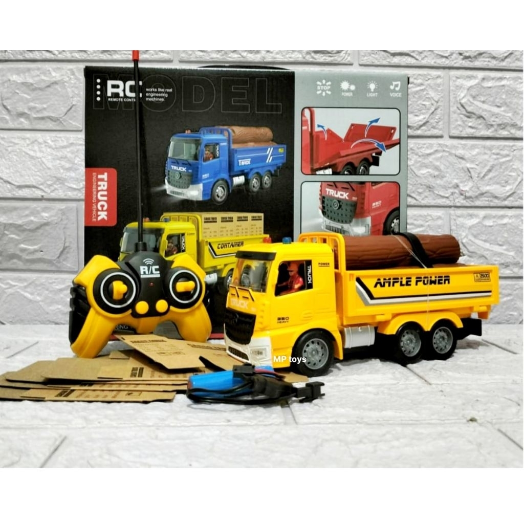 mainan mobil remote control truck construction truck rubbis rc car truck sampah rc toys mobil remot 