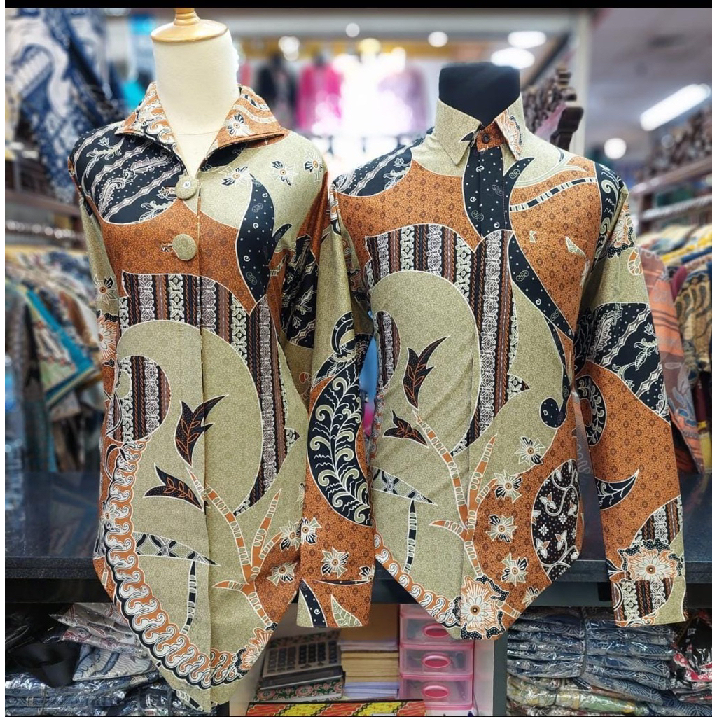Batik solo couple premium full lapisan furing trikot trendy batik jaitan boutiq