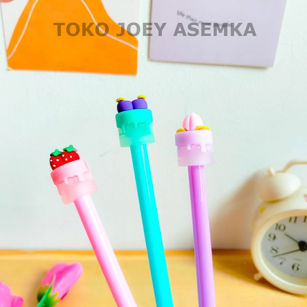 

PEN KUE BUAH PULPEN PENA GEL TINTA BOLPEN ALAT TULIS CAKE CUPCAKE FANCY LUCU UNIK