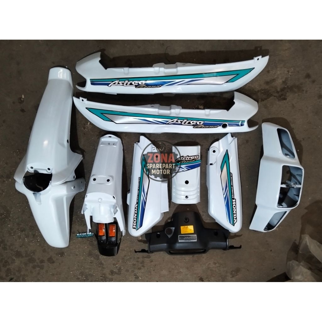 COVER BODY BODI FULLSET HONDA ASTREA GRAND BULUS WARNA PUTIH GRAND BULUS ALBINO