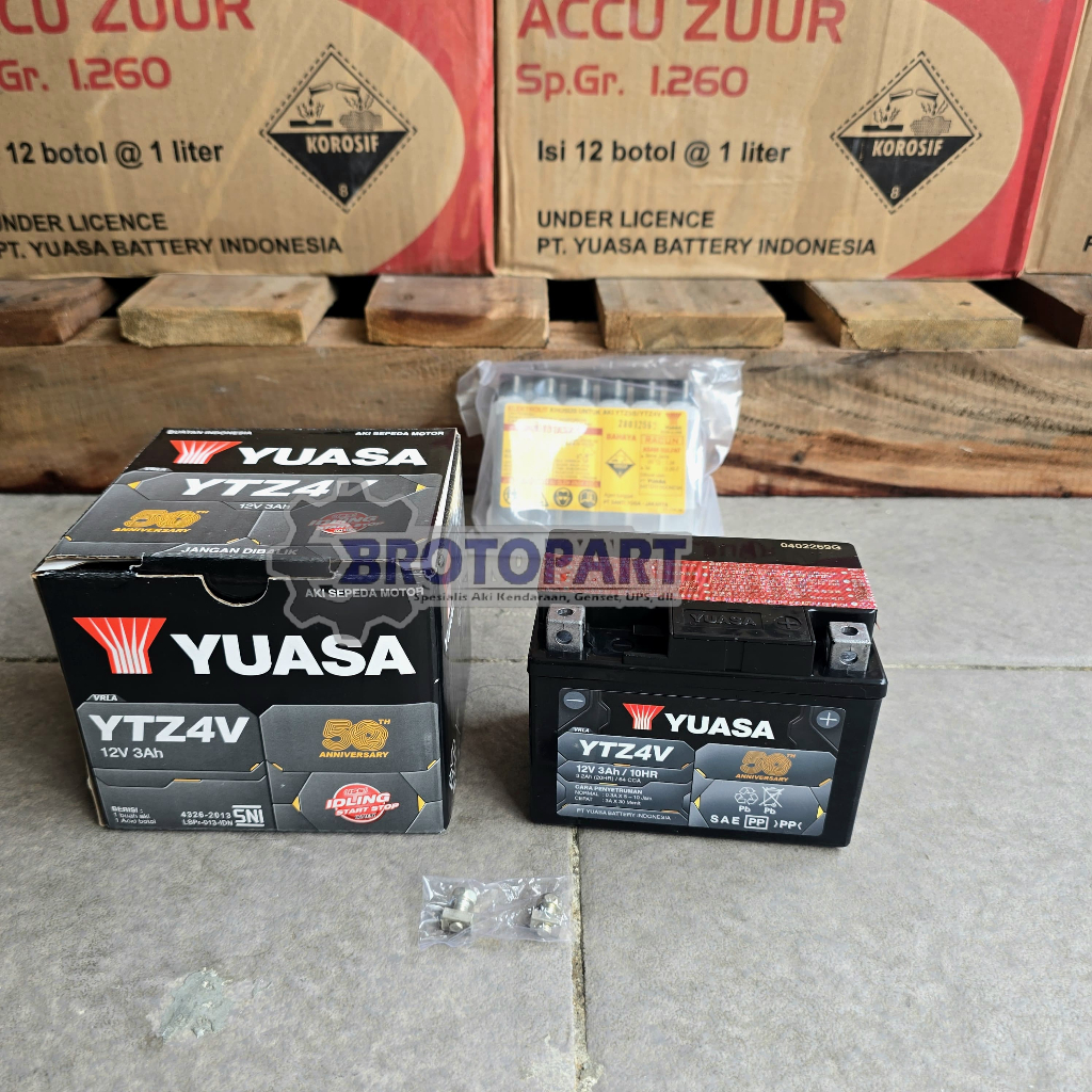 Aki Motor Honda Revo, Supra X 125, Kirana, Kharisma, Blade YUASA YTZ4V MF Aki Kering
