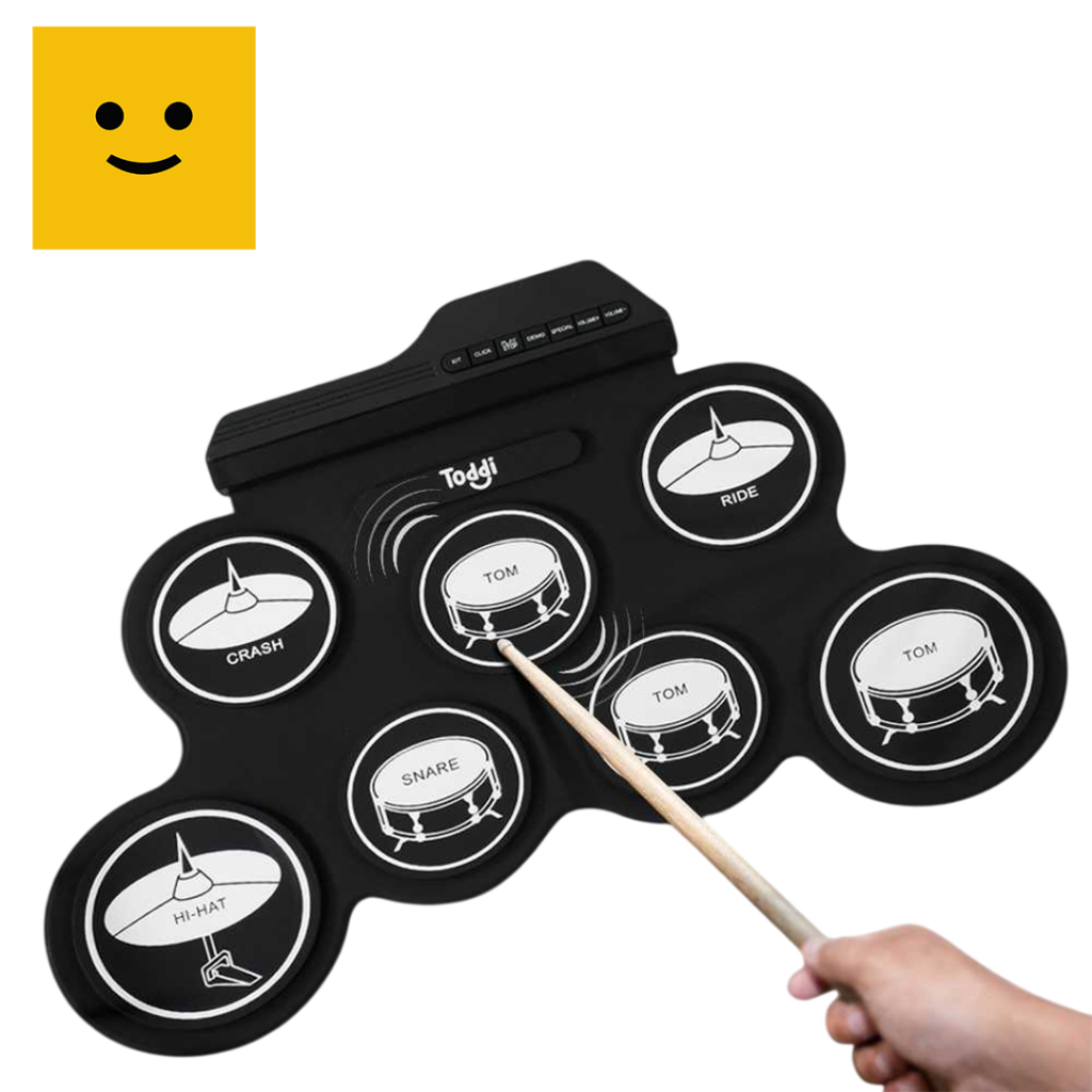 TOBBIES Drum Elektrik Electronic Digital Drum Kit 7 Pads Portable Drum Set Lipat USB Power Built-in 